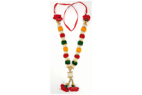 Decorative haar multi colour red rose