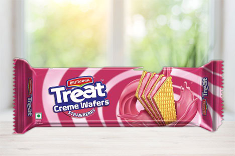 Britannia treat wafers strawberry 150gm