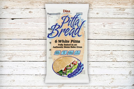 Dina 6 Large White Pitta Bread