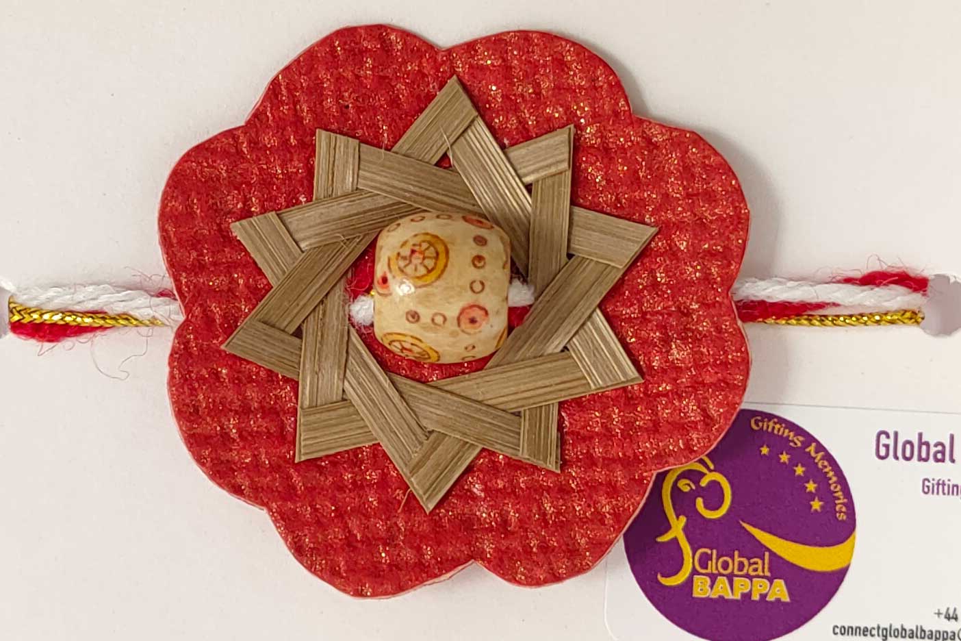 Rakhi Bamboo Orange Flower
