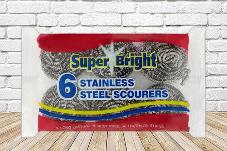 Stainless Steel Scourers 6pk