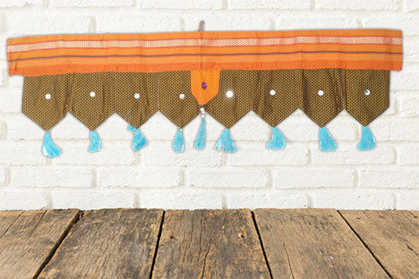 Orange stripe cloth toran